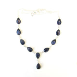 Náhrdelník z drahokamů 925 Sterling Silver Teardrop