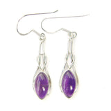 Náušnice z drahých kamenů s dlouhým keltským uzlem ze stříbra 925