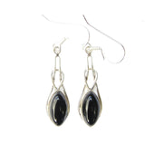 Náušnice z drahých kamenů s dlouhým keltským uzlem ze stříbra 925