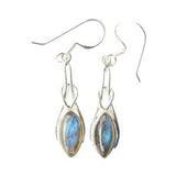 Náušnice z drahých kamenů s dlouhým keltským uzlem ze stříbra 925