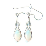 Náušnice z drahých kamenů s dlouhým keltským uzlem ze stříbra 925