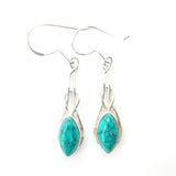 Náušnice z drahých kamenů s dlouhým keltským uzlem ze stříbra 925