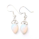 Boucles d'oreilles en argent sterling 925 avec pierres précieuses Triquetra