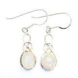 Boucles d'oreilles en argent sterling 925 avec nœud celtique ovale et pierres précieuses