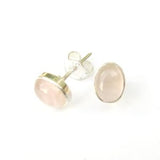 925 Sterling Silver Medium Oval Gemstone Stud Earrings