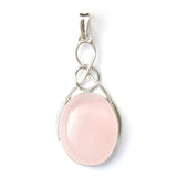 Pendentif ovale en argent sterling 925 avec pierres précieuses et nœud celtique.