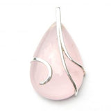 925 Sterling Silver Wire Wrapped Medium Teardrop Gemstone Pendant