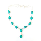 Náhrdelník z drahokamů 925 Sterling Silver Teardrop