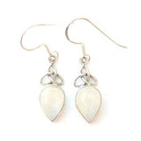 Boucles d'oreilles en argent sterling 925 avec pierres précieuses Triquetra