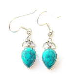 Boucles d'oreilles en argent sterling 925 avec pierres précieuses Triquetra