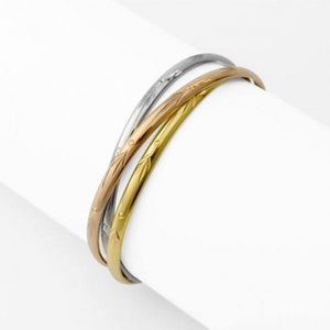 316L Stainless Steel/Gold/Rose Gold Triple Joined Bangle