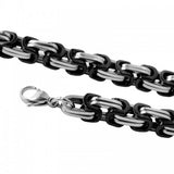 316L Stainless Steel and Black Anodised Bizantine Chain