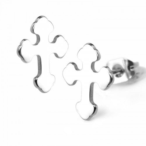 316L Stainless Steel Gothic Crosses Studs