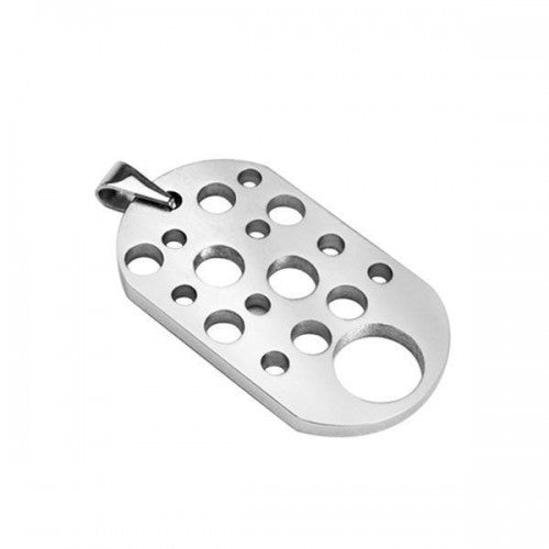 316L Brushed Stainless Steel Pendant with Holes