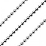 316L Stainless Steel 3mm 25" Ball Chain with Black Anodised Stainless Steel Cross