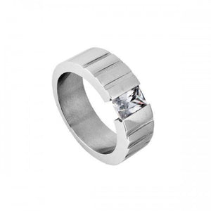 316L Stainless Steel Ring with Tension Set Diamanté