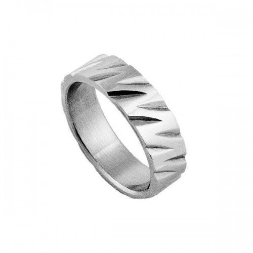 316L Stainless Steel Diamond Cut Ring