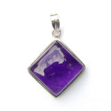 925 Sterling Silver Diamond Gemstone Pendant