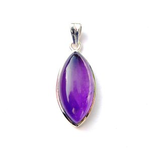 925 Sterling Silver Medium Marquise Gemstone Pendant.