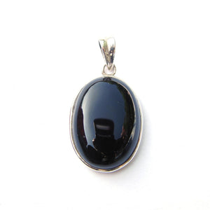 925 Sterling Silver Medium Oval Gemstone Pendant.