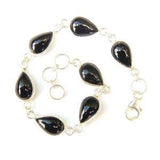 925 Sterling Silver Teardrop Gemstone Bracelet