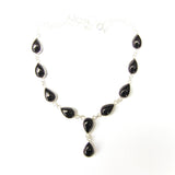 925 Sterling Silver Teardrop Gemstone Necklace