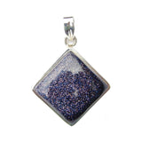 925 Sterling Silver Diamond Gemstone Pendant