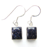 925 Sterling Silver Rectangular Gemstone Earrings