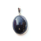 925 Sterling Silver Medium Oval Gemstone Pendant.