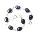 925 Sterling Silver Oval Gemstone Bracelet