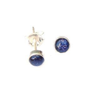 925 Sterling Silver Small Round Gemstone Stud Earrings