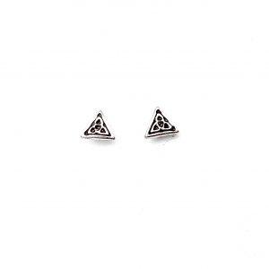 925 Sterling Silver Triangle Triquetra Stud Earrings