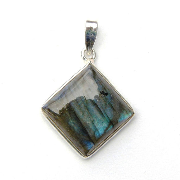 925 Sterling Silver Diamond Gemstone Pendant
