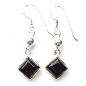 925 Sterling Silver Diamond Gemstone Earrings & Sterling Silver Bead