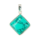 925 Sterling Silver Diamond Gemstone Pendant