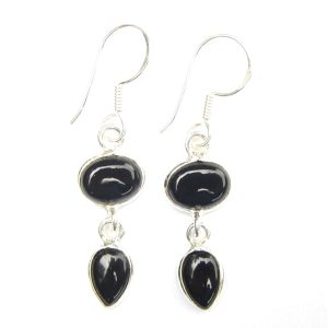 925 Sterling Silver Double Drop Gemstone Earrings