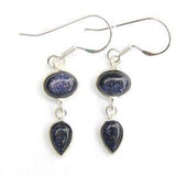 925 Sterling Silver Double Drop Gemstone Earrings