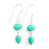 925 Sterling Silver Double Drop Gemstone Earrings