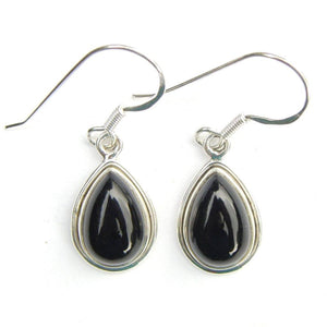 925 Sterling Silver Double Framed Teardrop Gemstone Earrings