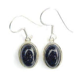 925 Sterling Silver Double Framed Oval Gemstone Earrings