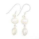 925 Sterling Silver Double Drop Gemstone Earrings