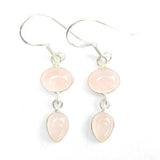 925 Sterling Silver Double Drop Gemstone Earrings