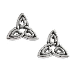 925 Sterling Silver Double Triquetra Stud Earrings