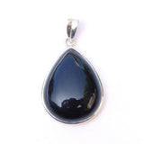 925 Sterling Silver Double Framed Teardrop Gemstone Pendant.