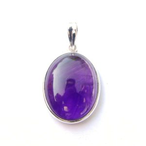 925 Sterling Silver Large Oval Gemstone Pendant