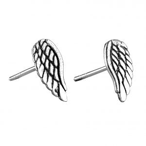 925 Sterling Silver Angel Wing Stud Earrings