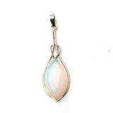 925 Sterling Silver Long Celtic Knot Marquise Gemstone Pendant.