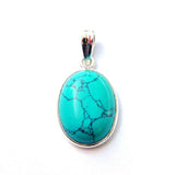 925 Sterling Silver Medium Oval Gemstone Pendant.