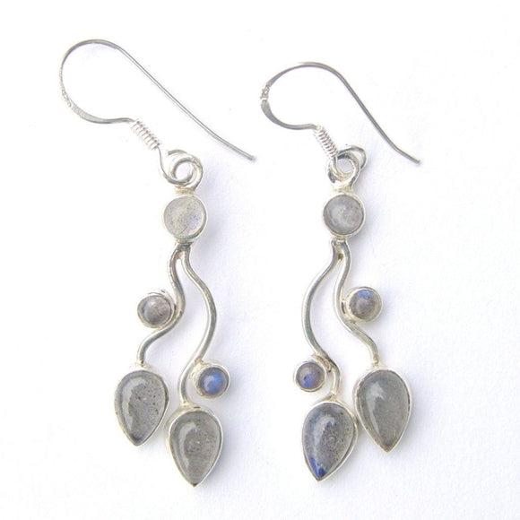925 Sterling Silver Multi Gemstone Earrings