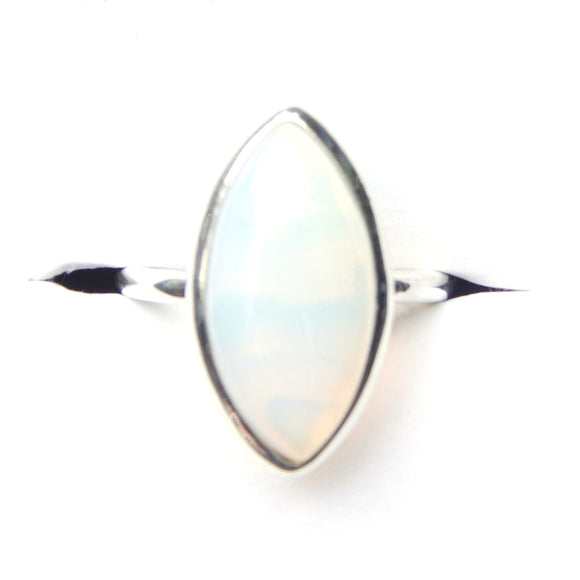 925 Sterling Silver Medium Opalite Marquise Gemstone Ring
